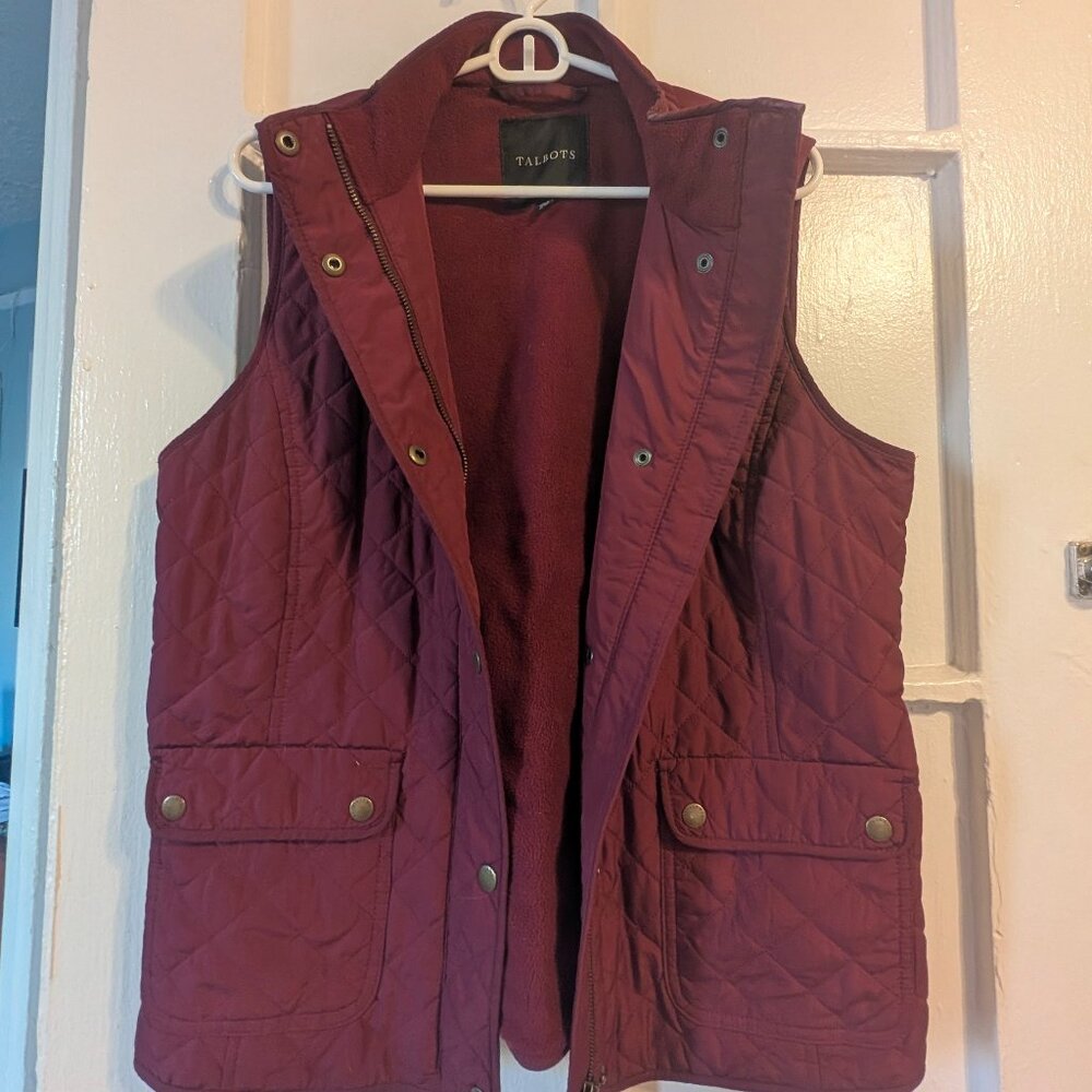 Talbots Maroon Fleece Vest